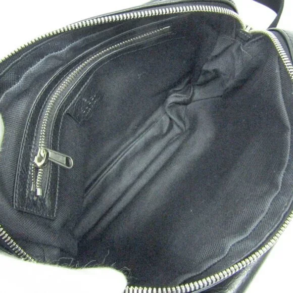 GUCCI Black Leather Messenger Shoulder Bag - Picture 4 of 14